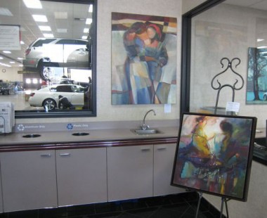 Jen Norton artwork on display at Lexus Service, Santa Clara, CA.