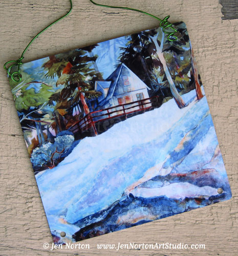 Cabin in the Woods painting © Jen Norton