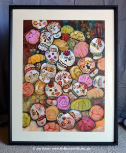 Painting of Sugar Skulls and Pan Dulce by Jen Norton