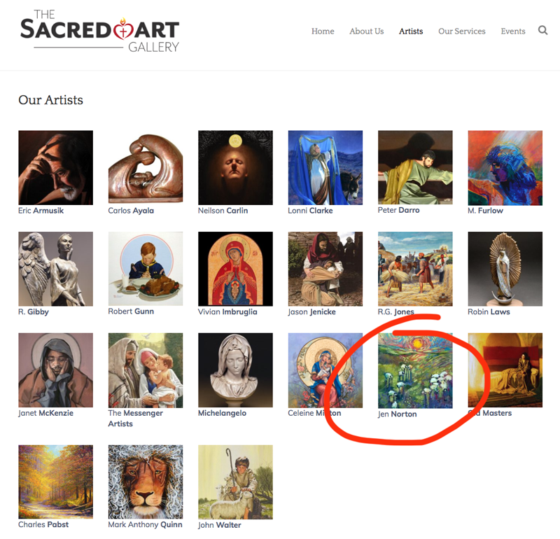 Jen Norton is one of the featured artists at the Sacred Art Gallery in Scottsdale, AZ