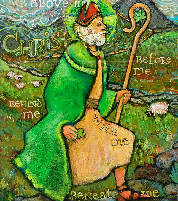 Painting of St. Patrick by Jen Norton.