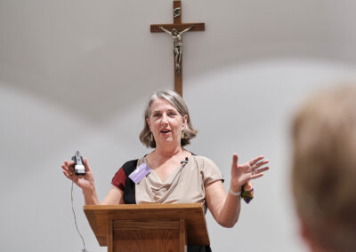 Jen Norton speaking at the Grand Opening of the Museum of Family Prayer, Sept 2023.