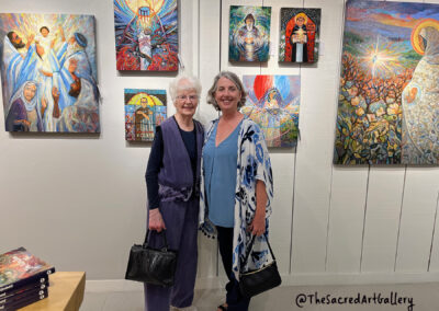 Jen Norton and her mother at the Sacred Art Gallery.