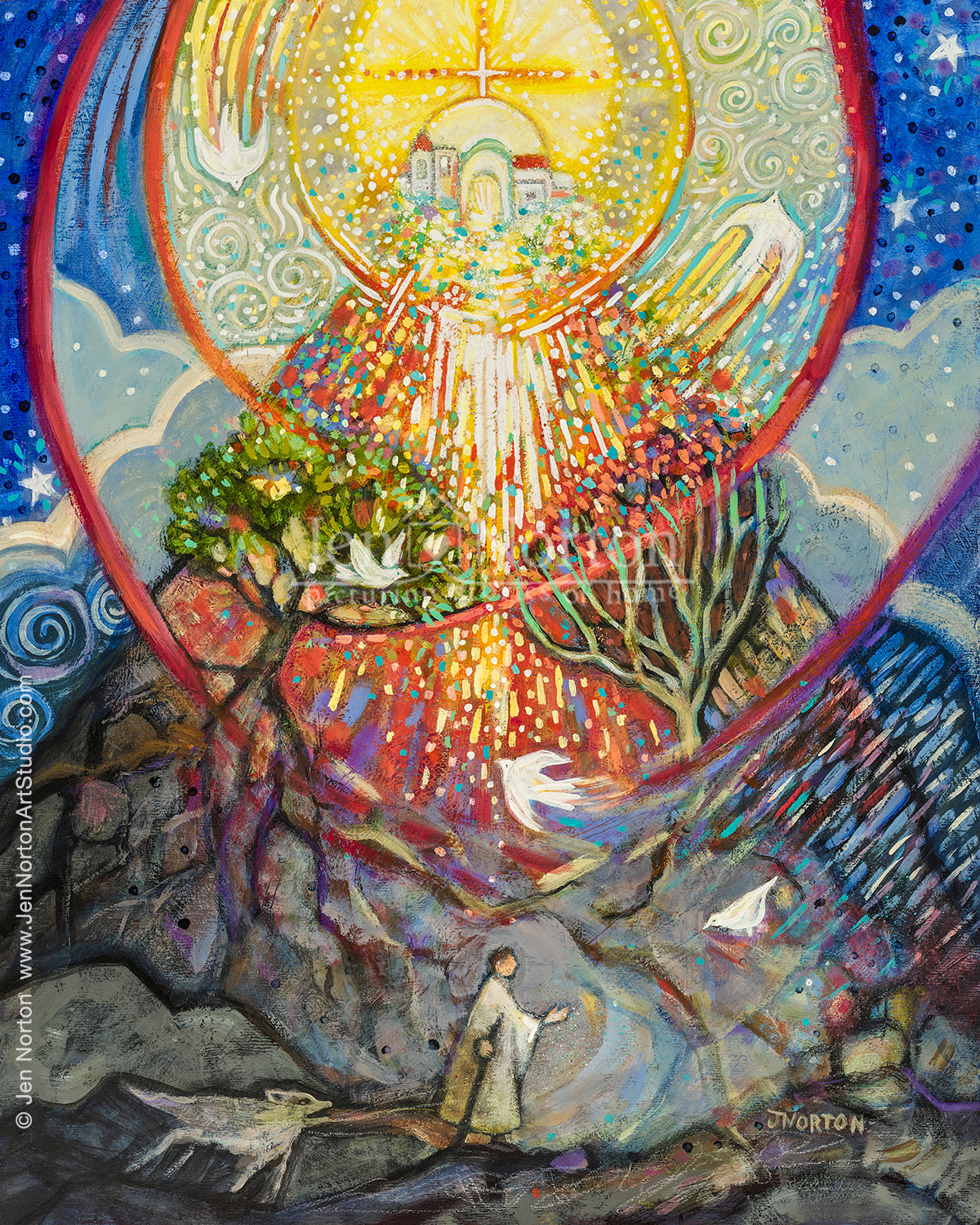 Painting of "the Poor in Spirit" by Jen Norton