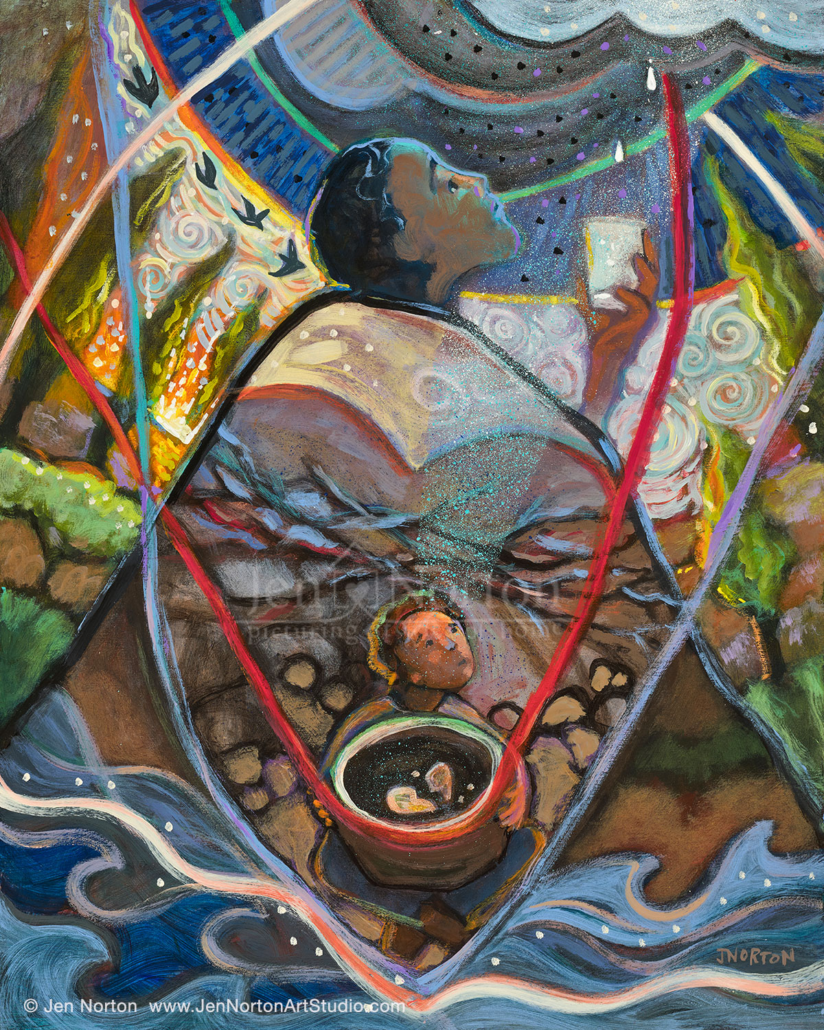 A conceptual illustration of those who Hunger and Thirst for Righteousness by Jen Norton.